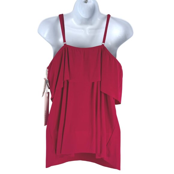 Magicsuit Solid Julia Tankini Swim Top Womens Size 12 Vamp Red NWT SW-2116 - Picture 4 of 12